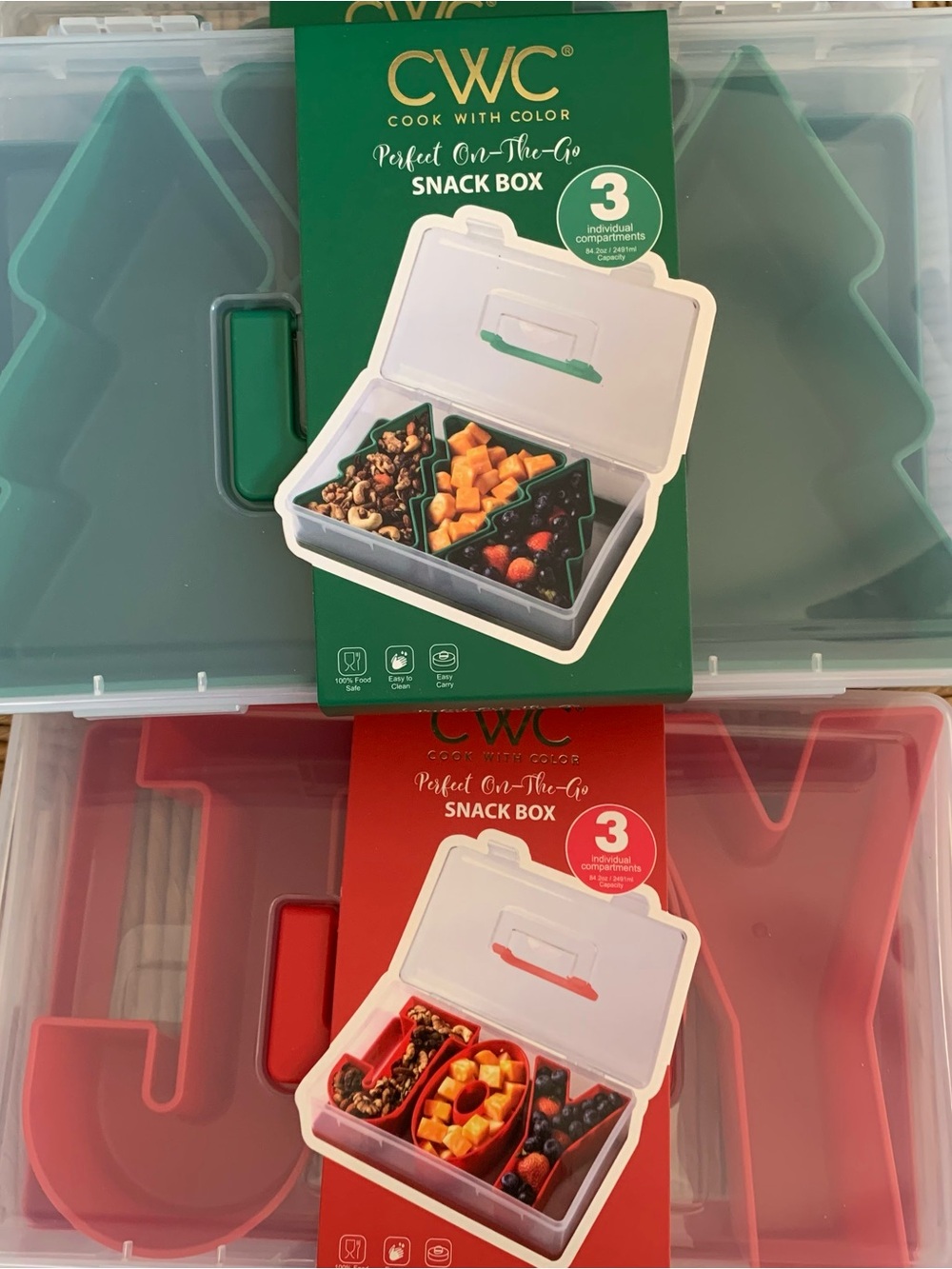 Cook with Color on the go portable holiday themed snack box